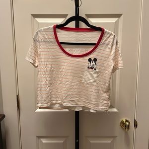 MICKEY MOUSE women’s STRIPED CROP TOP